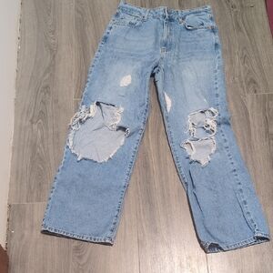 Forever 21 Distressed Blue Jeans